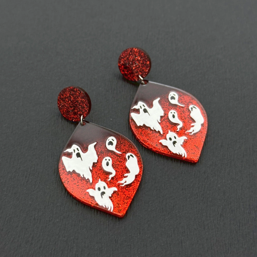 Wallesar Halloween Skull Ghost Eye Pumpkin Earrings