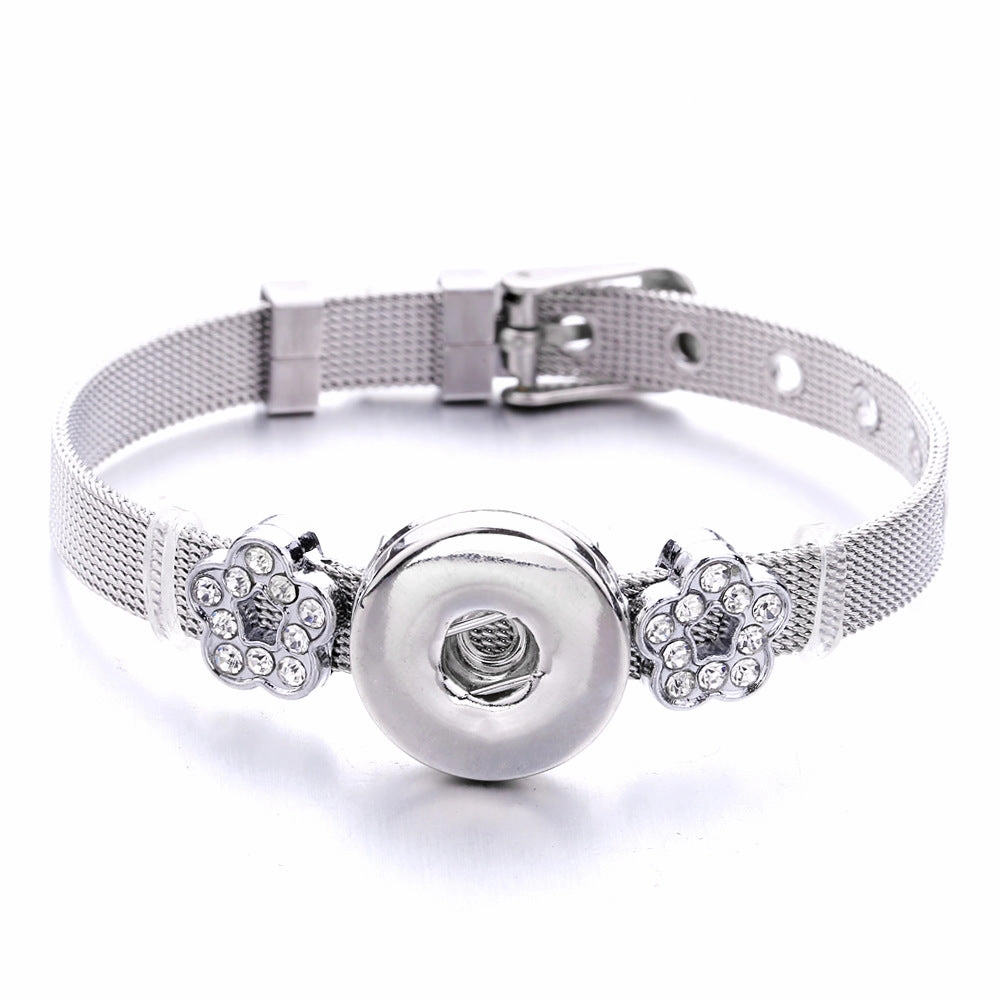 Wholesale18mm Diy Snap Stainless Steel Bracelet