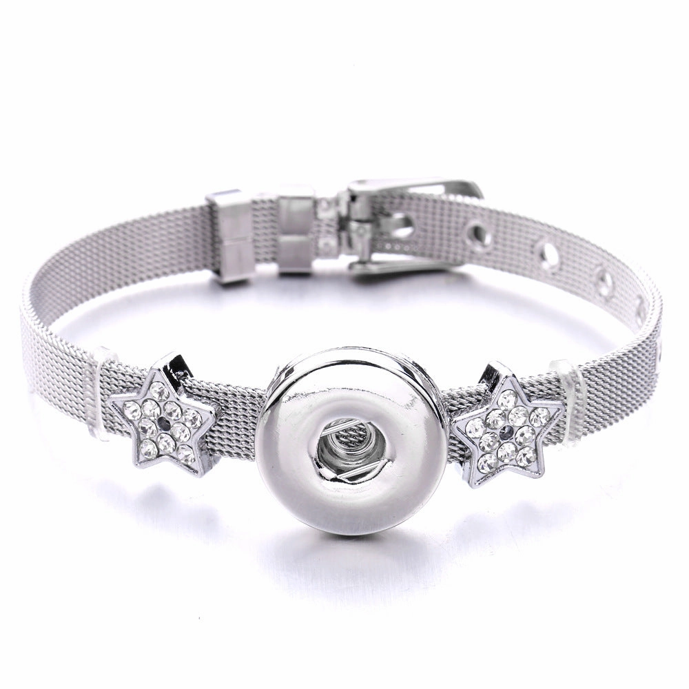 Wholesale18mm Diy Snap Stainless Steel Bracelet