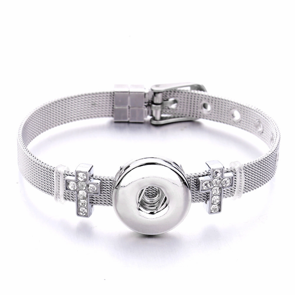 Wholesale18mm Diy Snap Stainless Steel Bracelet