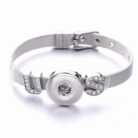 Wholesale18mm Diy Snap Stainless Steel Bracelet