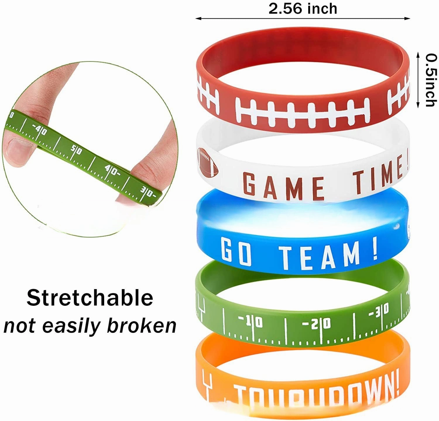 Wholesale 100PCS  Rugby Football Silicone Bracelet
