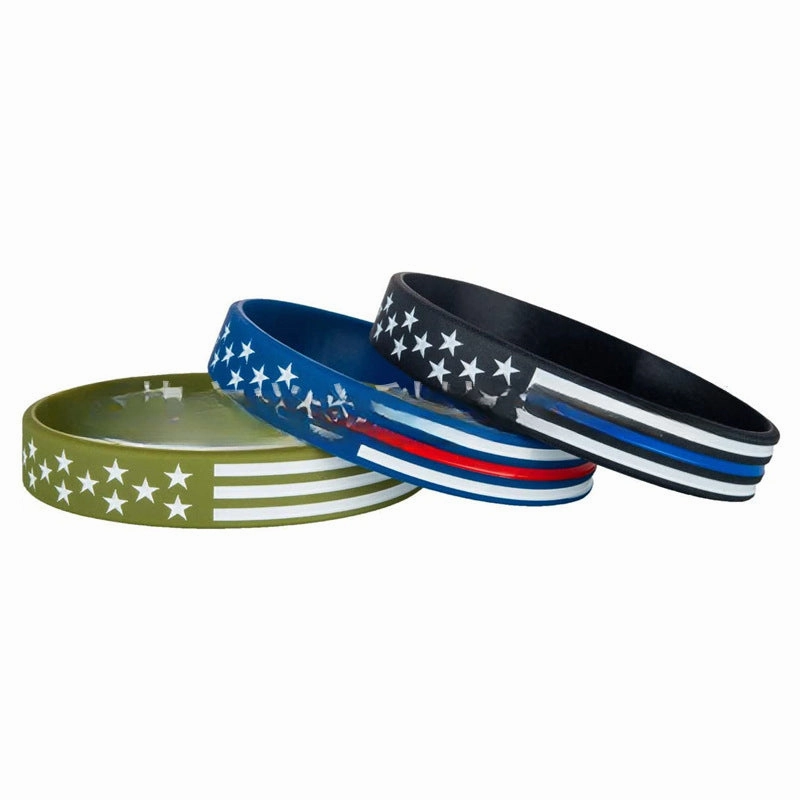 Wholesale 100PCS US Flag Independence Day Commemorative Party Silicone Bracelet