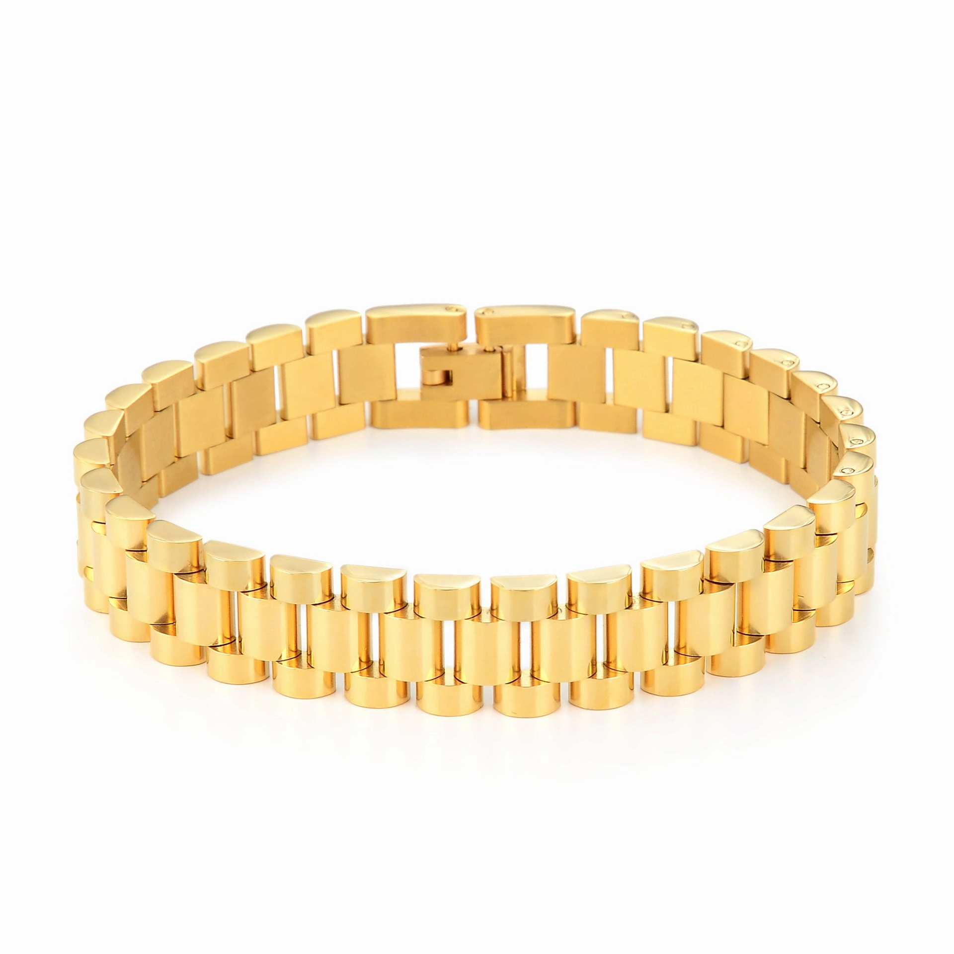 Wholesale 10mm Wide Electroplating Multi -color Stainless Steel Band Bracelet