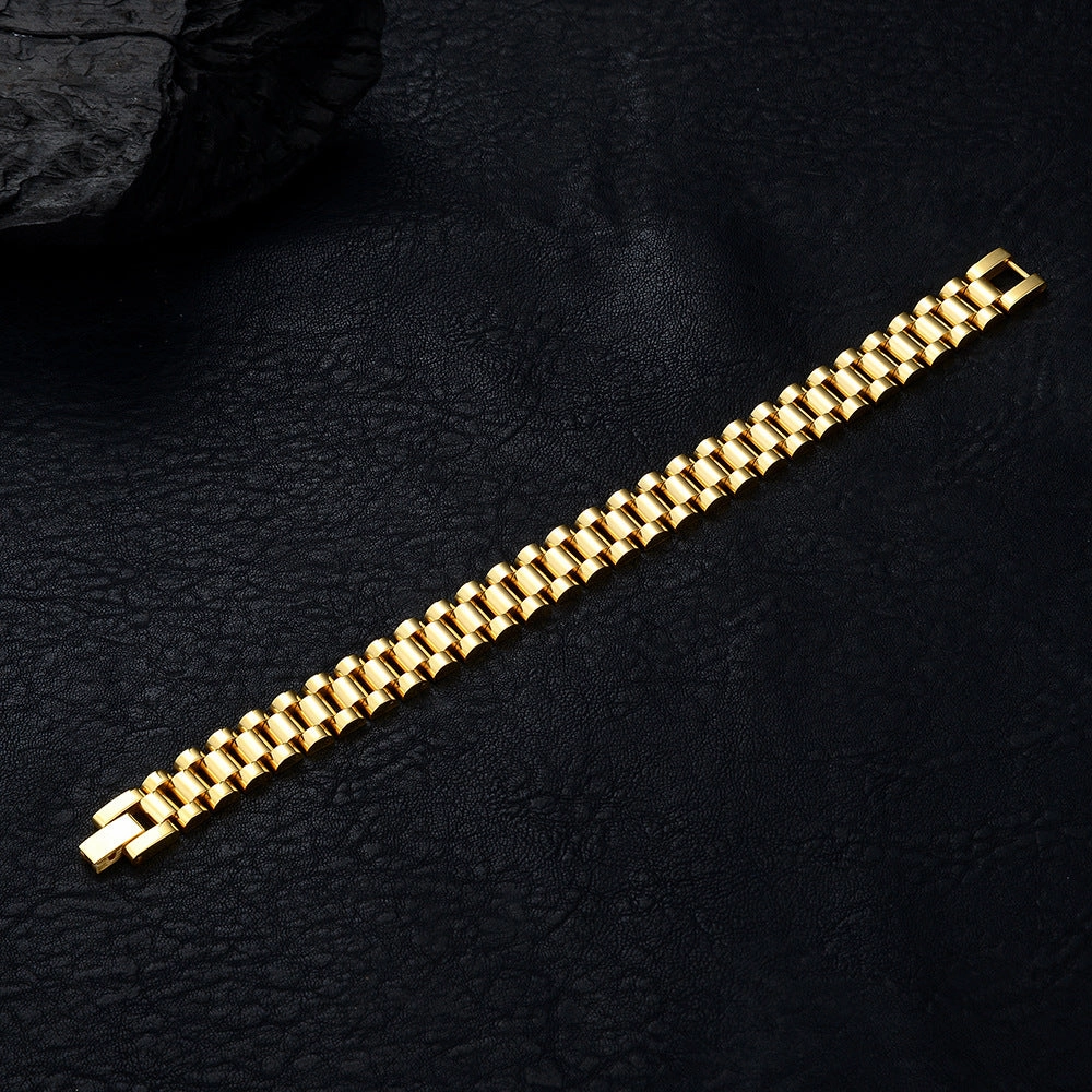 Wholesale 10mm Wide Electroplating Multi -color Stainless Steel Band Bracelet