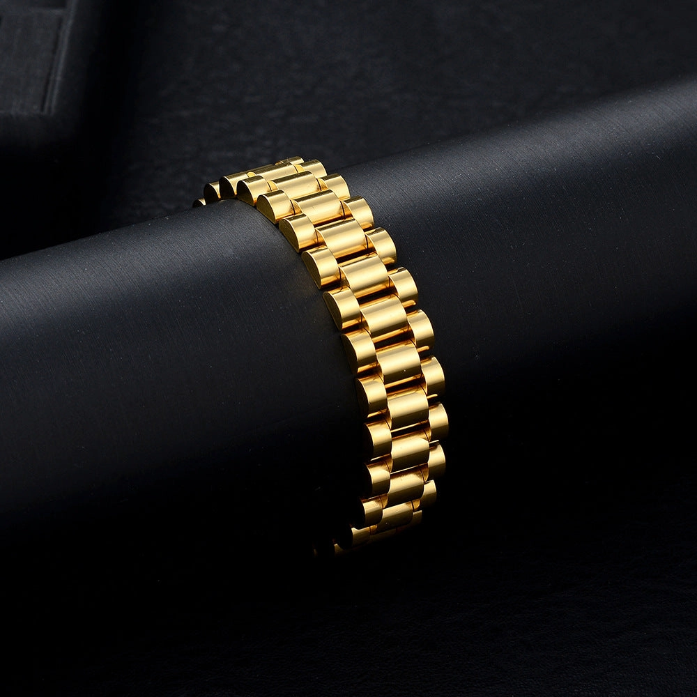 Wholesale 10mm Wide Electroplating Multi -color Stainless Steel Band Bracelet