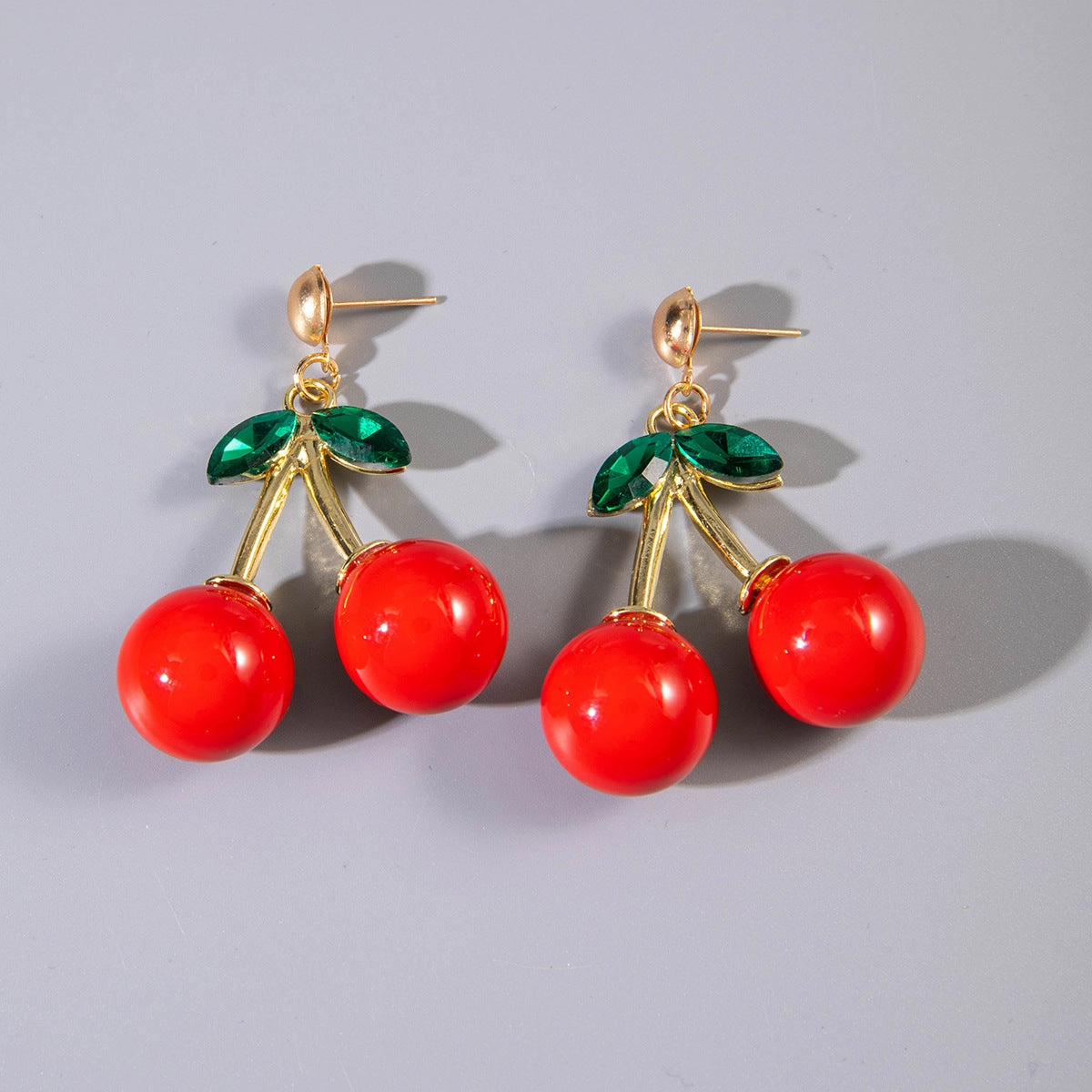 Wholesale 10pcs Acrylic Cute Red Cherry Earrings