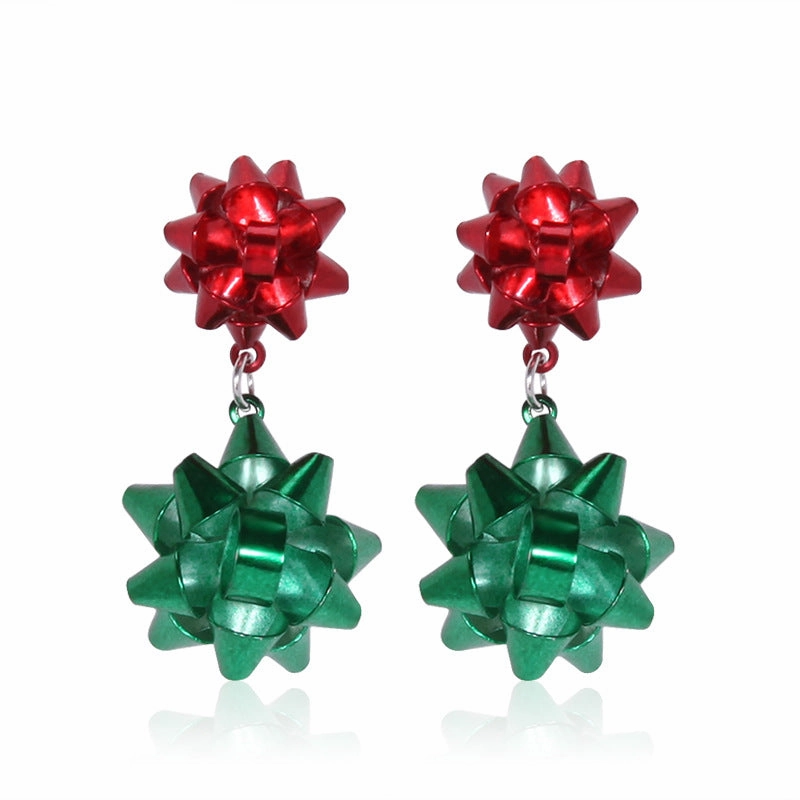 Wholesale 10pcs Christmas Tree Tassel Flower Ring Bell Alloy Earrings