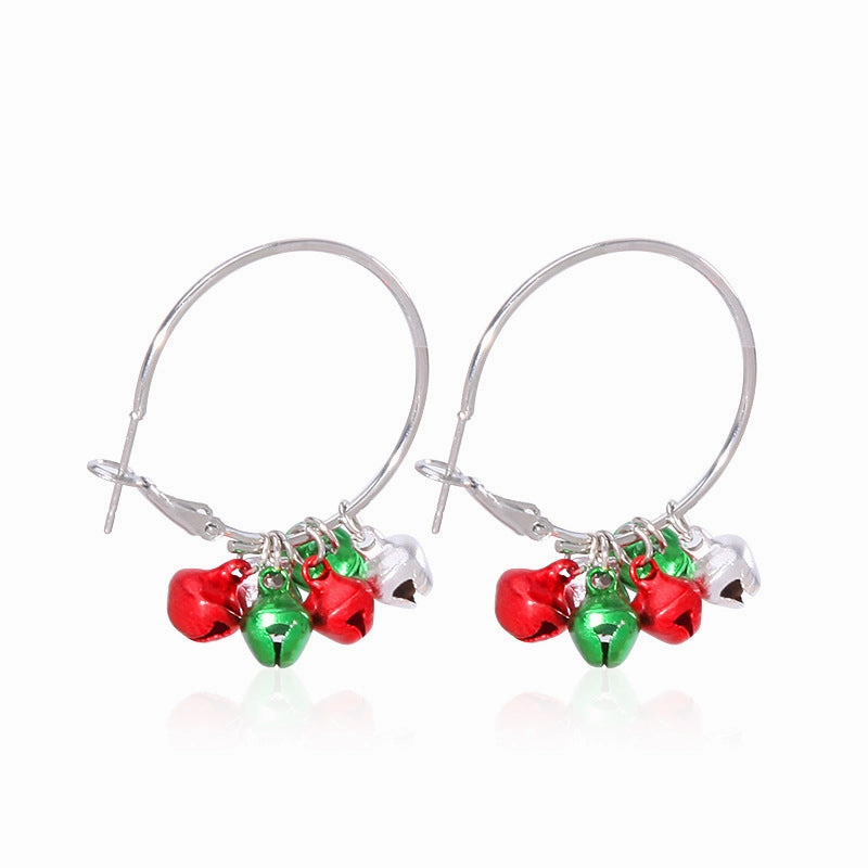 Wholesale 10pcs Christmas Tree Tassel Flower Ring Bell Alloy Earrings