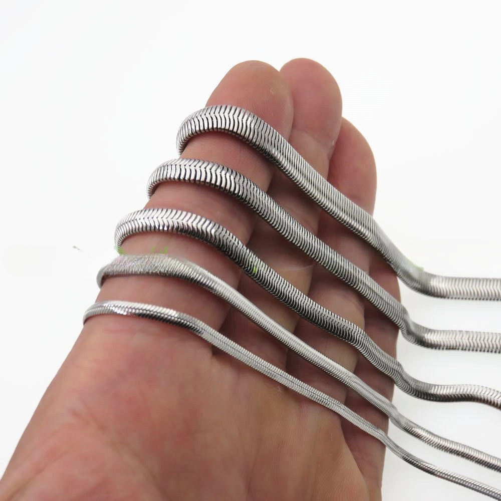 Wholesale 10PCS Flat Snake Titanium Steel Necklace