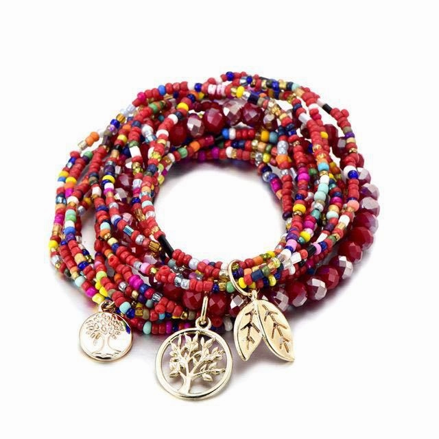 Wholesale 10PCS Handmade Multilayer Rice Beads Bracelet