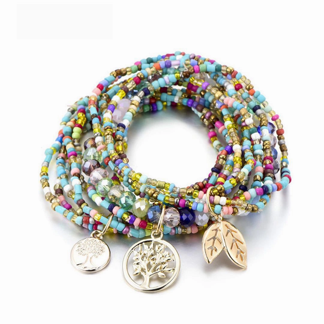 Wholesale 10PCS Handmade Multilayer Rice Beads Bracelet