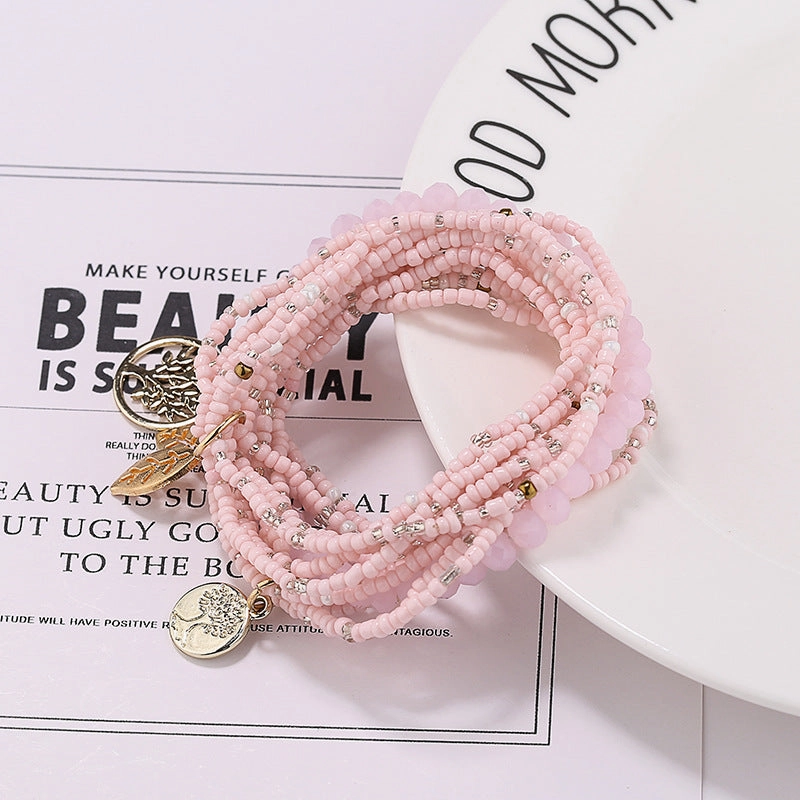 Wholesale 10PCS Handmade Multilayer Rice Beads Bracelet