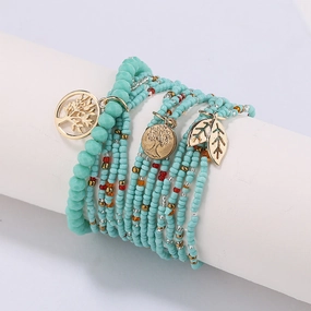 Wholesale 10PCS Handmade Multilayer Rice Beads Bracelet