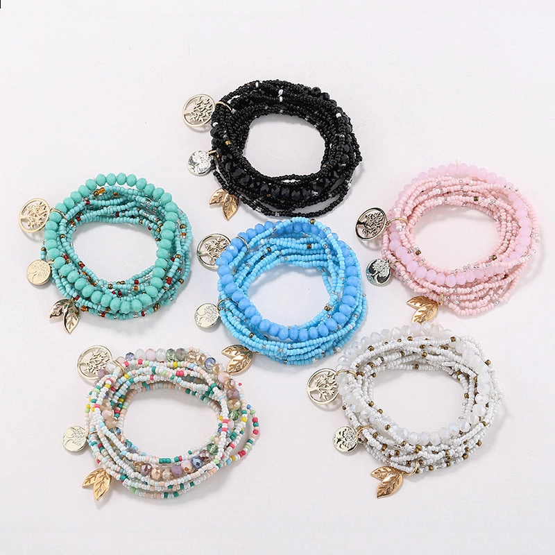 Wholesale 10PCS Handmade Multilayer Rice Beads Bracelet