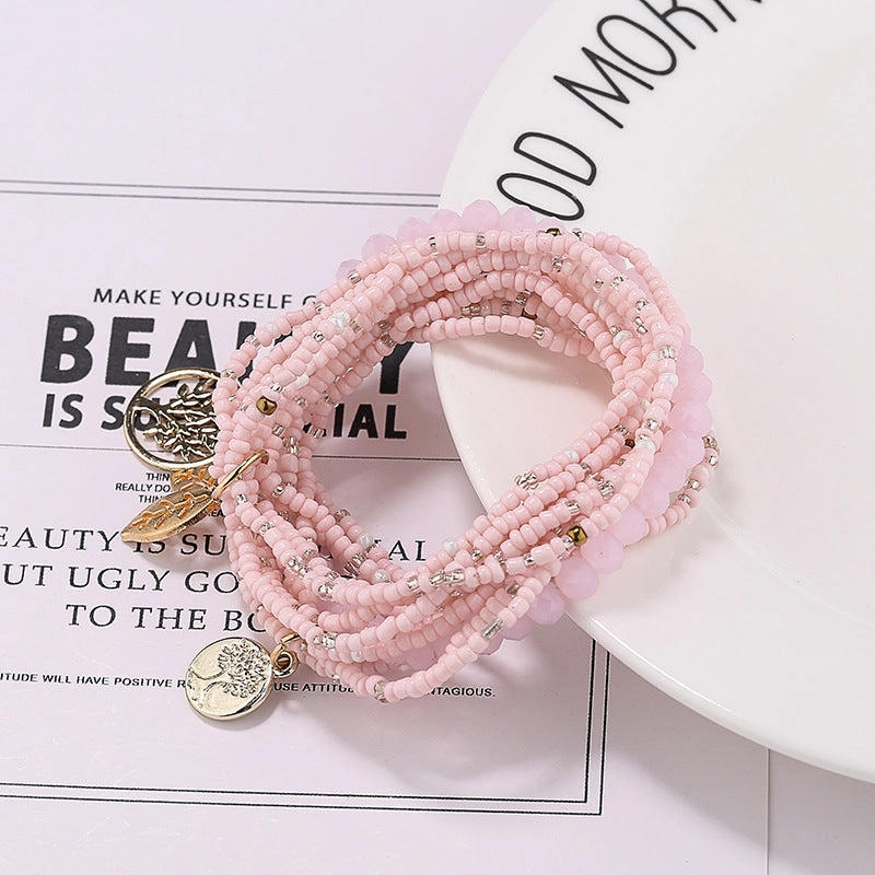 Wholesale 10PCS Handmade Multilayer Rice Beads Bracelet