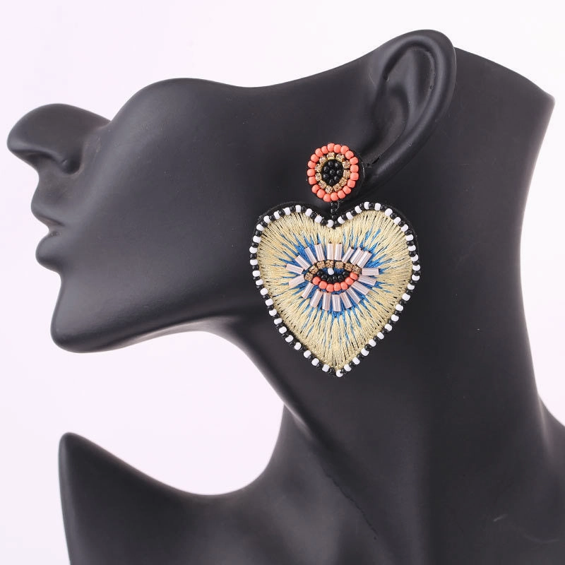 Wholesale 10PCS Heart-shaped Glass Tube Pendant Earrings