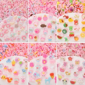 Wholesale 10pcs Kids Girls Cute Jewelry Cartoon Princess Accessories Kids Baby Rings