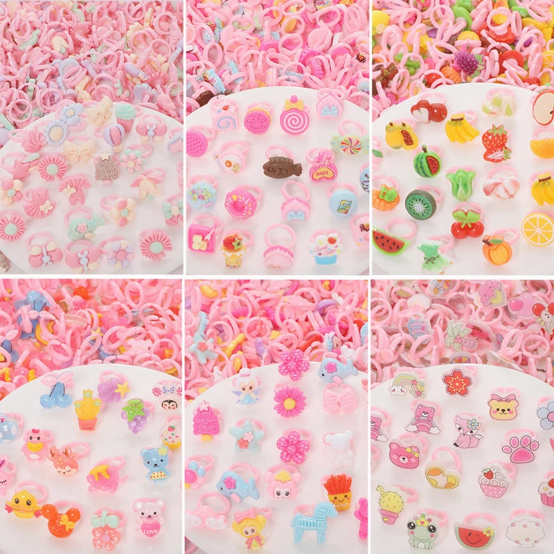 Wholesale 10pcs Kids Girls Cute Jewelry Cartoon Princess Accessories Kids Baby Rings