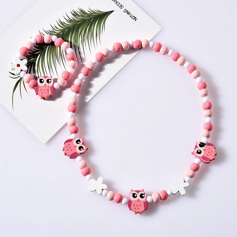 Wholesale 10PCS Kids Mixed Color Beaded Bracelet Necklace Set