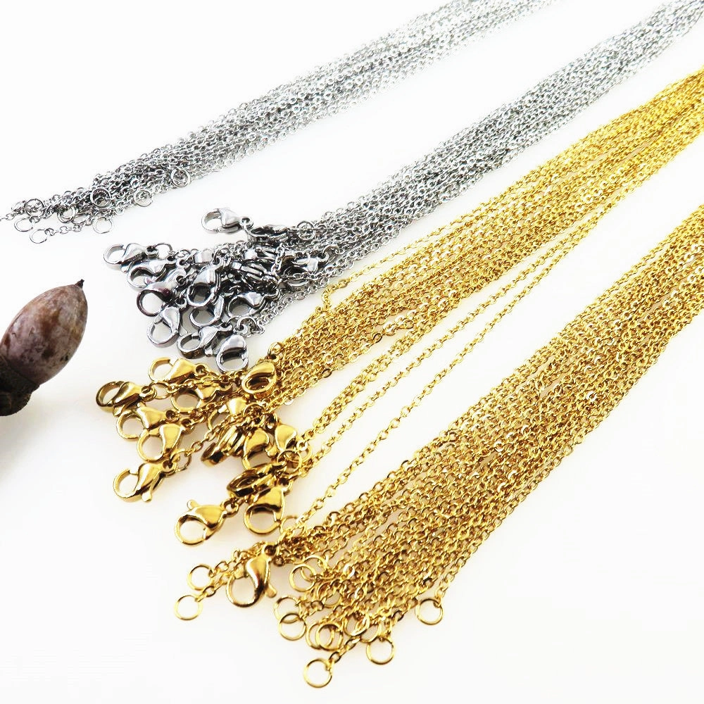 Wholesale 10PCS O-shaped Cross Stainless Steel Necklace