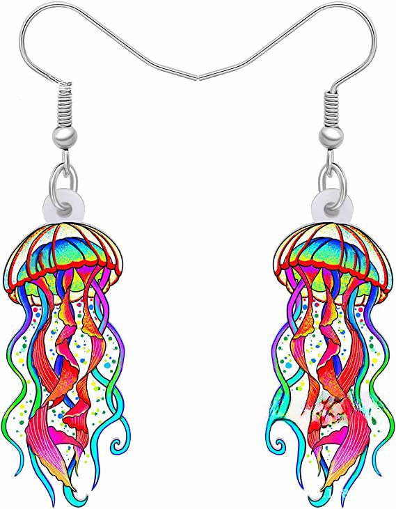 Wholesale 10PCS/PAIRS Cartoon Jellyfish Acrylic Earrings