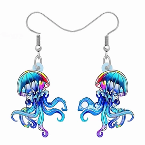 Wholesale 10PCS/PAIRS Cartoon Jellyfish Acrylic Earrings