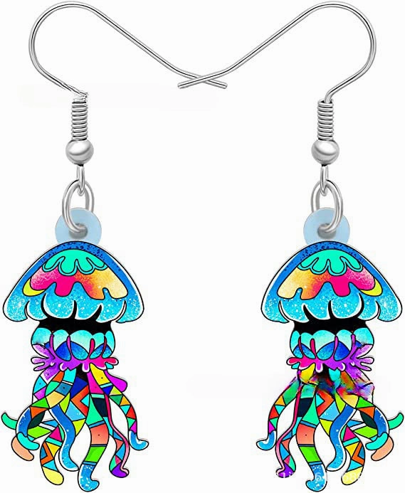 Wholesale 10PCS/PAIRS Cartoon Jellyfish Acrylic Earrings