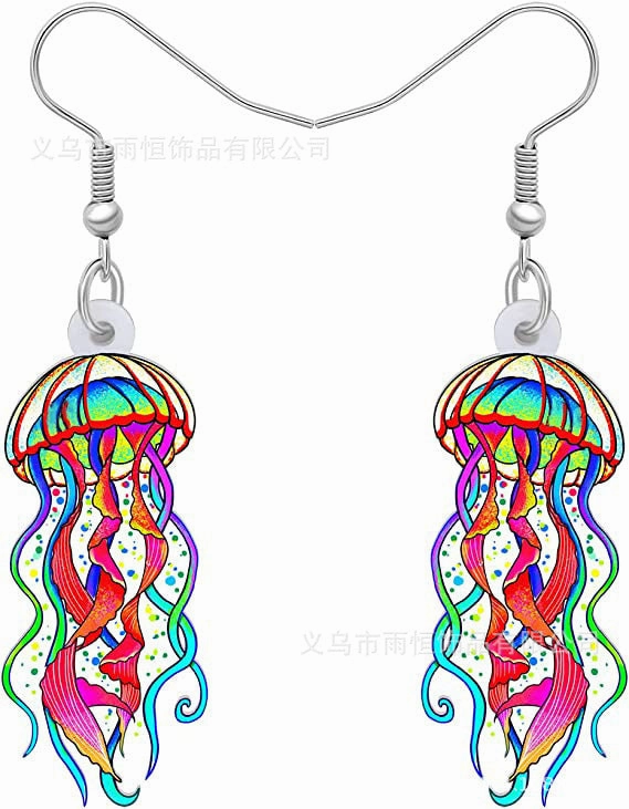 Wholesale 10PCS/PAIRS Cartoon Jellyfish Acrylic Earrings