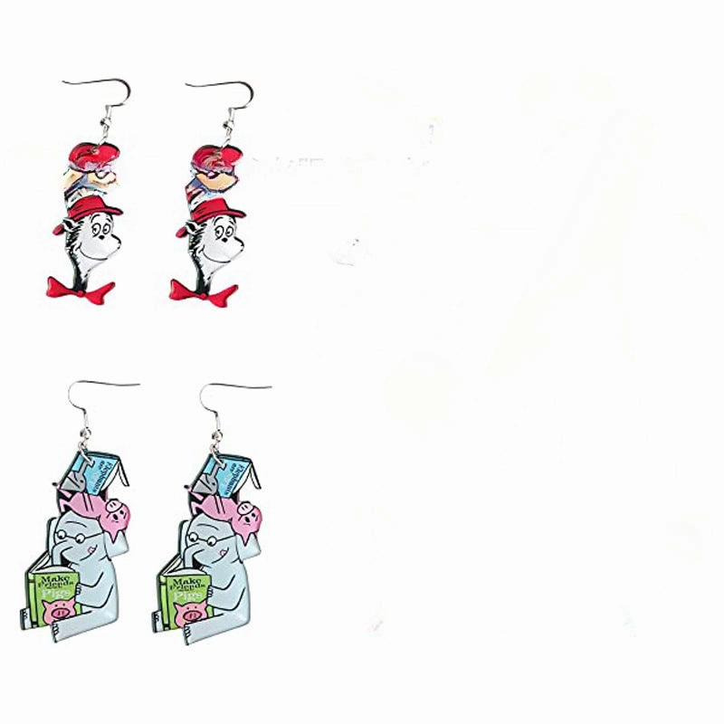 Wholesale 10PCS/PAIRS Guitar Cat Acrylic Earrings
