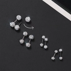 Wholesale 10PCS Soft Clay Full Diamond Ball Titanium Steel Screw Screw Earrings