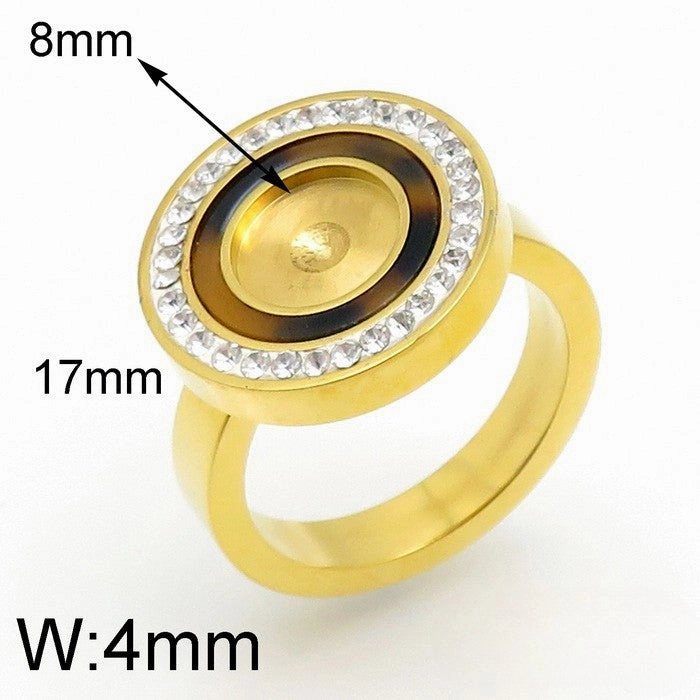Wholesale 10PCS Stainless Steel Zircon Trimmed Men's Rings