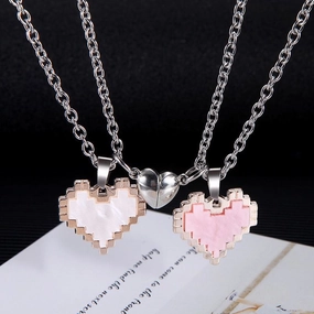 Wholesale 10PCS Valentine's Day Love Mosaic Magnetic Alloy Necklace
