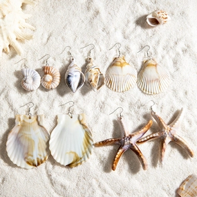 Wholesale 10pcs  Vintage Beach Style Conch Shell Acrylic Earrings
