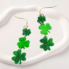 Wholesale 10pcs Vintage four-leaf clover earrings