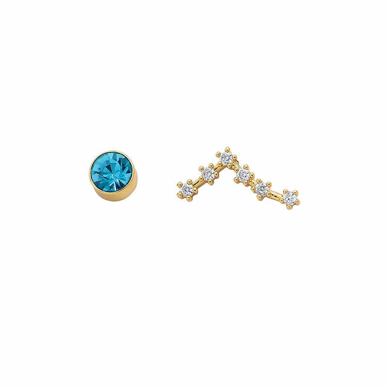 Wholesale 12 Constellation Birthstones Copper Earrings
