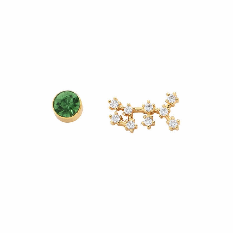 Wholesale 12 Constellation Birthstones Copper Earrings