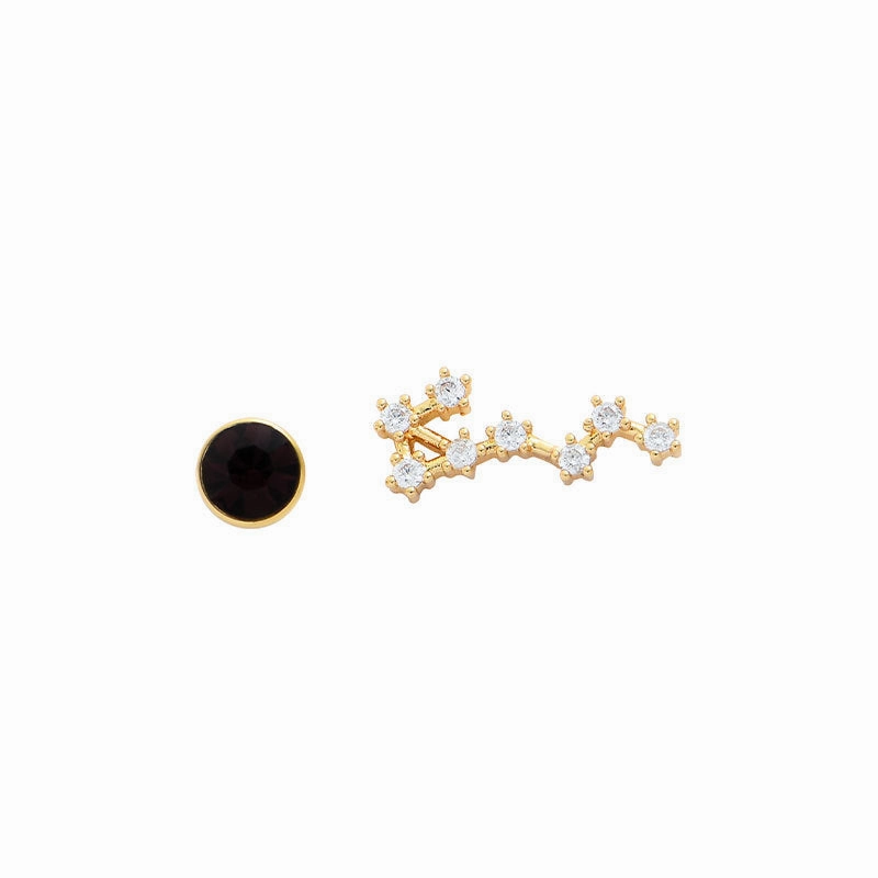 Wholesale 12 Constellation Birthstones Copper Earrings