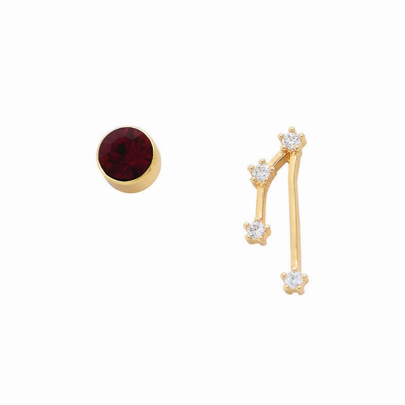 Wholesale 12 Constellation Birthstones Copper Earrings