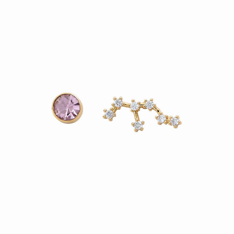 Wholesale 12 Constellation Birthstones Copper Earrings