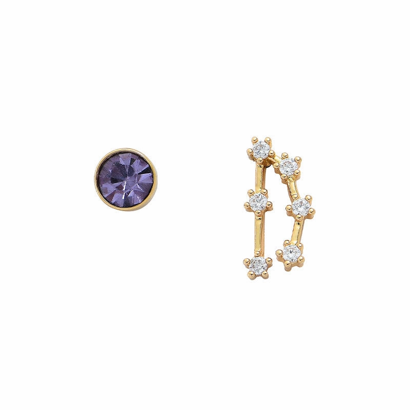 Wholesale 12 Constellation Birthstones Copper Earrings