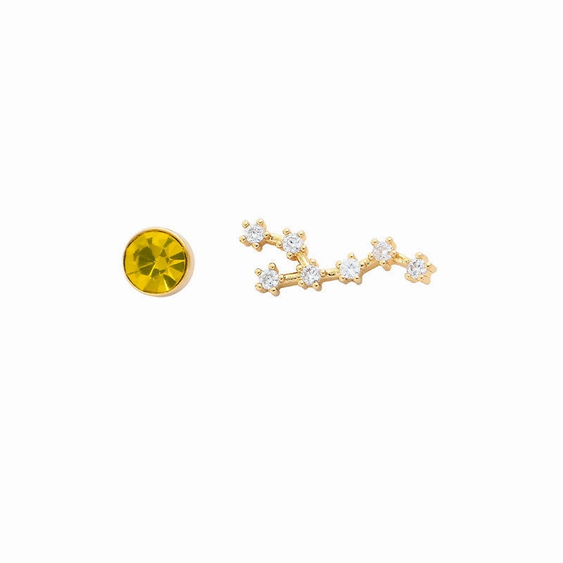 Wholesale 12 Constellation Birthstones Copper Earrings