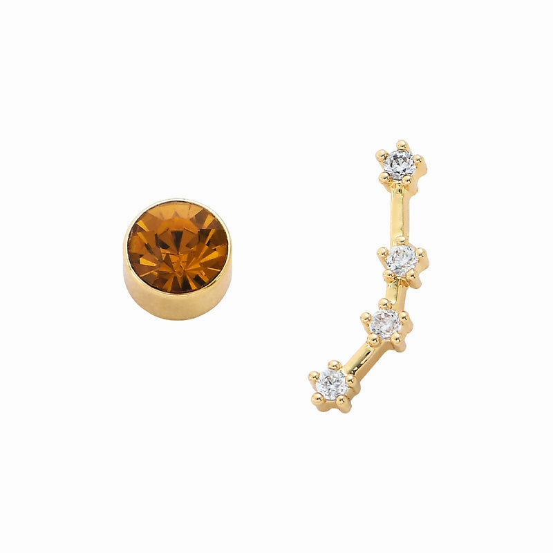Wholesale 12 Constellation Birthstones Copper Earrings