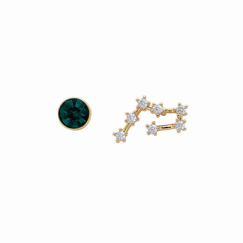 Wholesale 12 Constellation Birthstones Copper Earrings