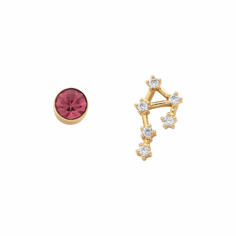 Wholesale 12 Constellation Birthstones Copper Earrings