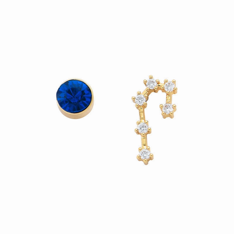 Wholesale 12 Constellation Birthstones Copper Earrings