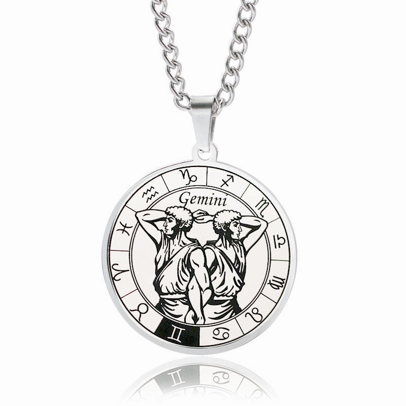 Wholesale 12 Constellation Stainless Steel Necklace
