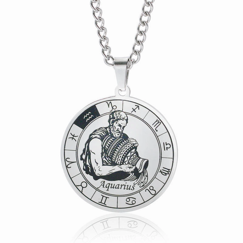 Wholesale 12 Constellation Stainless Steel Necklace