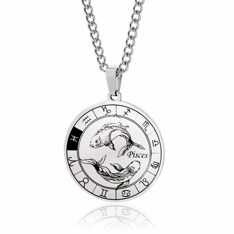 Wholesale 12 Constellation Stainless Steel Necklace