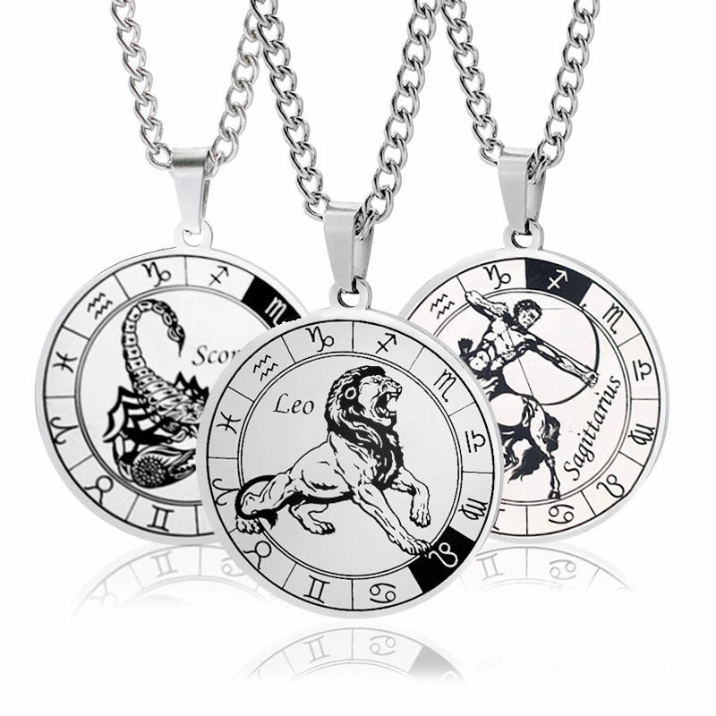 Wholesale 12 Constellation Stainless Steel Necklace